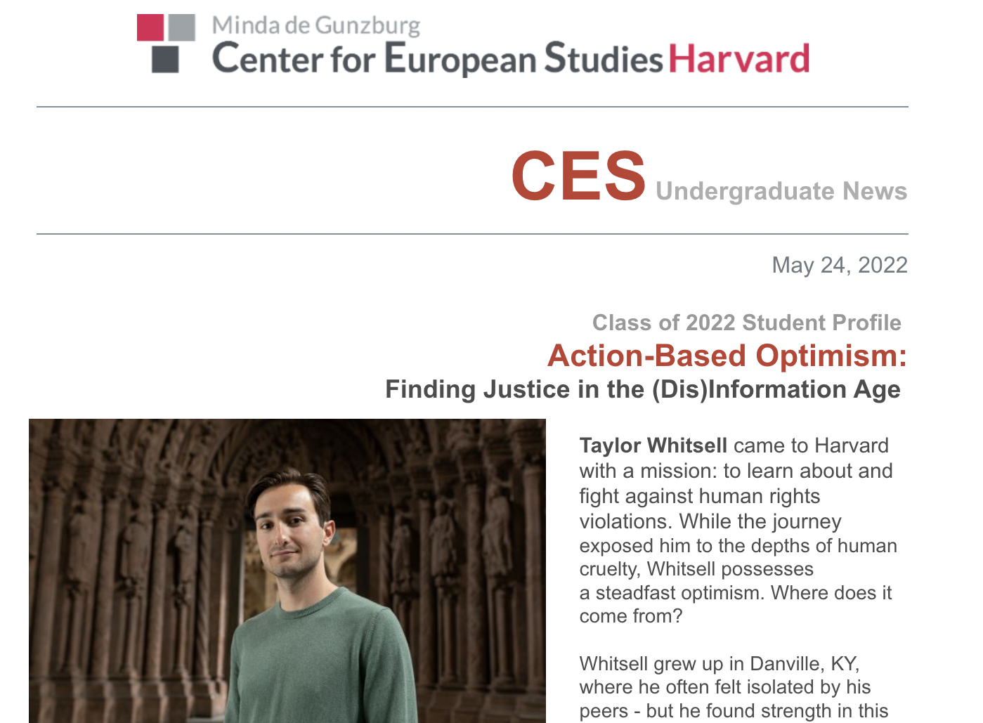 CES Undergraduate News | May 25, 2022
