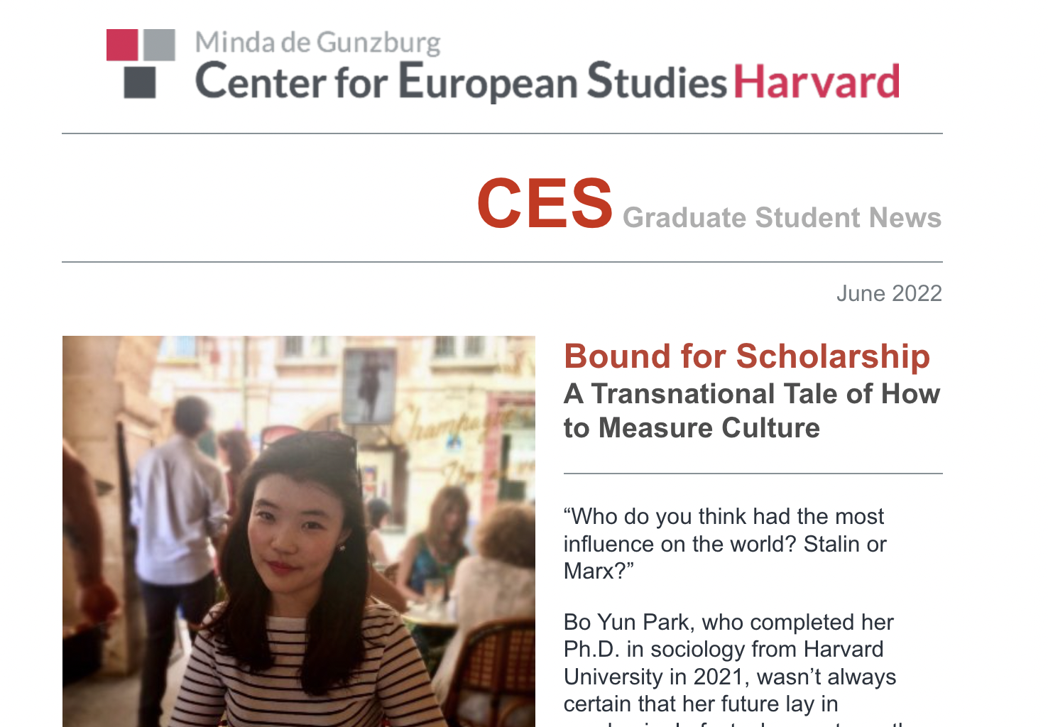 CES Graduate Student News |  June 2022