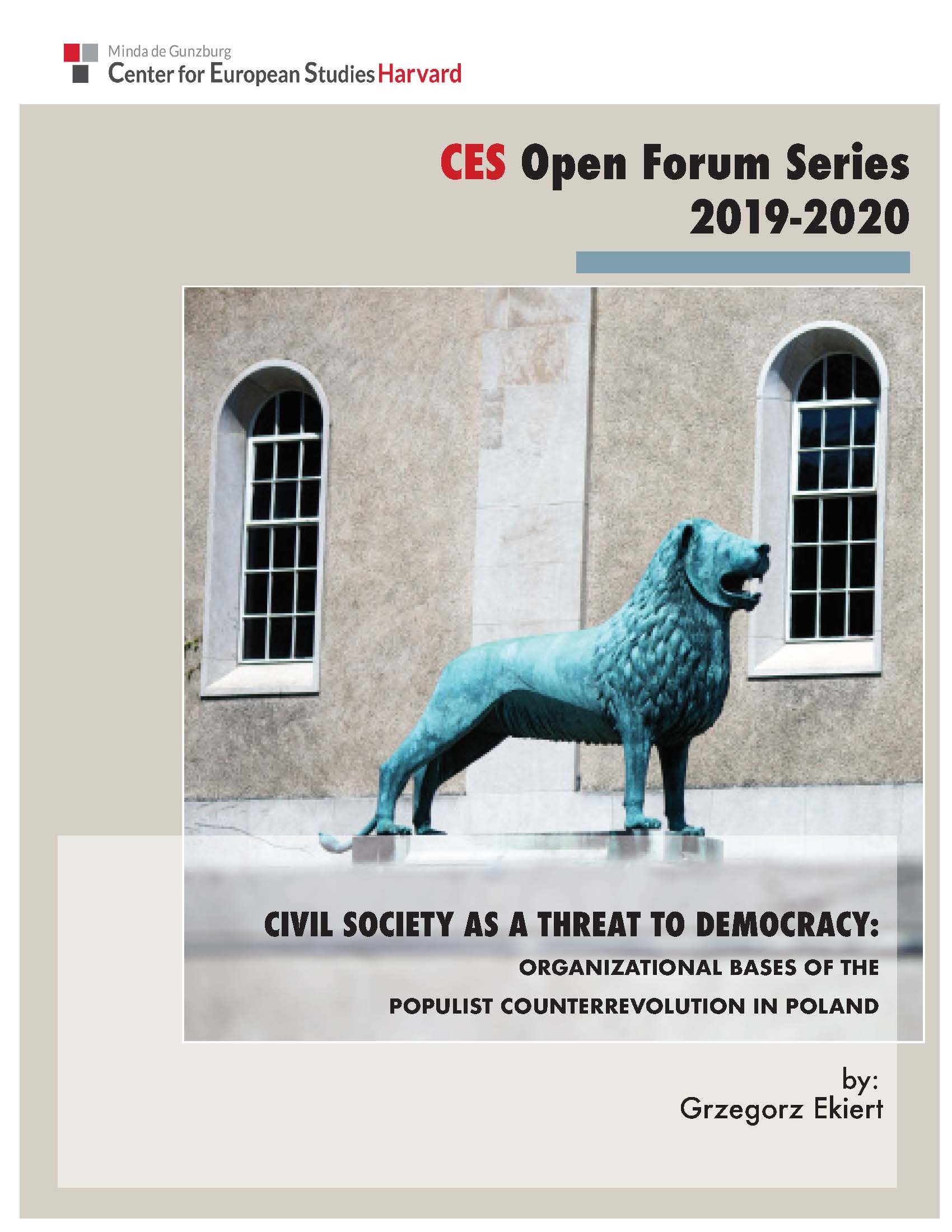 Civil society as threat to democracy - Ekiert