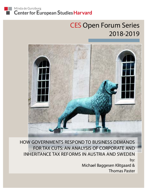 How Governments Respond to Business Demands for Tax Cuts: An Analysis of Corporate and Inheritance Tax Reforms in Austria and Sweden